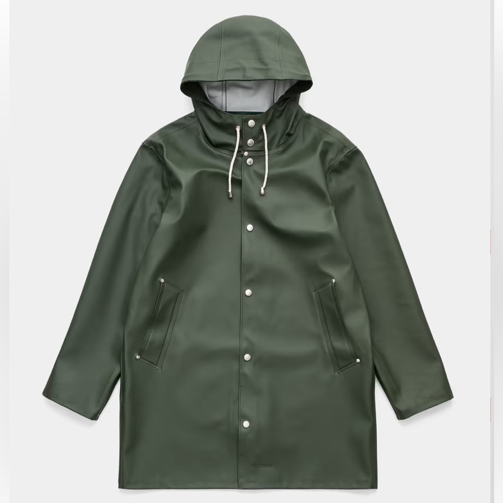 STUTTERHEIM Stockholm Raincoat• Size XS• Green• Waterproof• Like New Condition